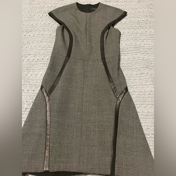 RAG & BONE Women’s Black Leather Trimmed Sheath Mini Dress size 2 work career - Picture 1 of 4